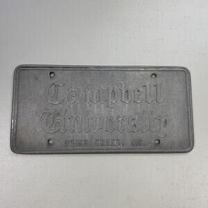 Campbell University Pewter License Plate Embossed Vanity Buies Creek NC NCAA